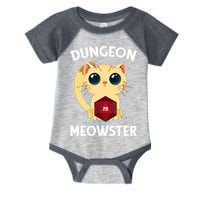 Dungeon Meowster Funny Nerdy Cat D20 RPG Fantasy Game Master Infant Baby Jersey Bodysuit