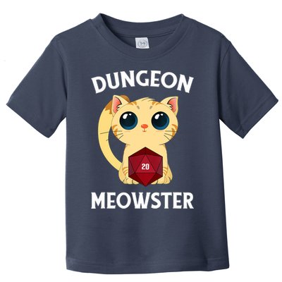 Dungeon Meowster Funny Nerdy Cat D20 RPG Fantasy Game Master Toddler T-Shirt