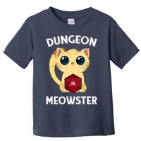 Dungeon Meowster Funny Nerdy Cat D20 RPG Fantasy Game Master Toddler T-Shirt
