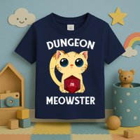 Dungeon Meowster Funny Nerdy Cat D20 RPG Fantasy Game Master Toddler T-Shirt