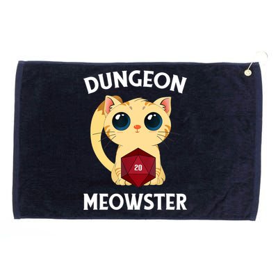 Dungeon Meowster Funny Nerdy Cat D20 RPG Fantasy Game Master Grommeted Golf Towel