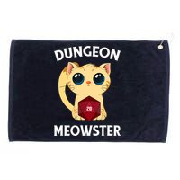 Dungeon Meowster Funny Nerdy Cat D20 RPG Fantasy Game Master Grommeted Golf Towel