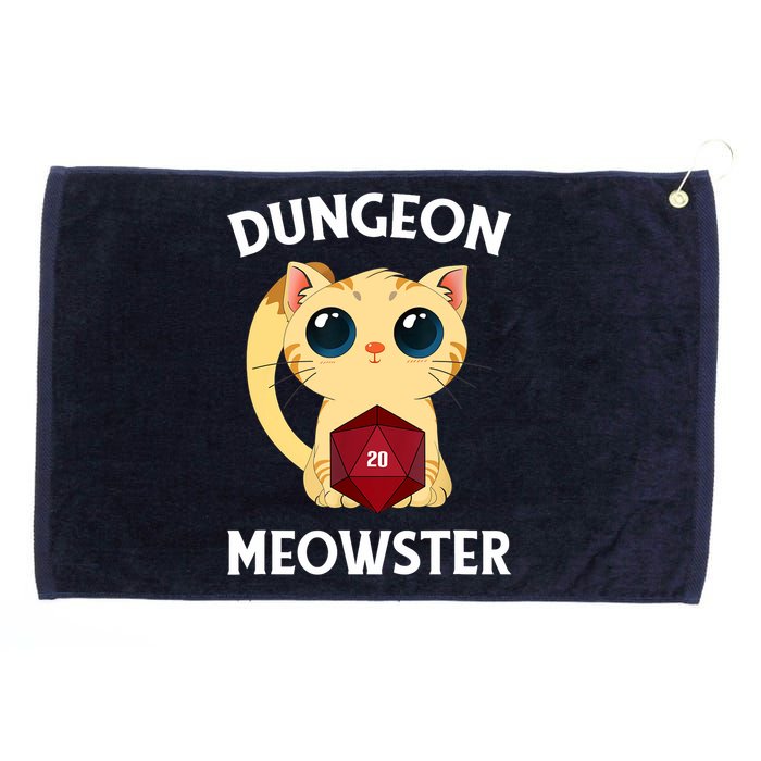 Dungeon Meowster Funny Nerdy Cat D20 RPG Fantasy Game Master Grommeted Golf Towel