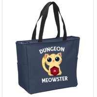 Dungeon Meowster Funny Nerdy Cat D20 RPG Fantasy Game Master Zip Tote Bag
