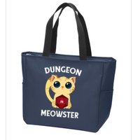 Dungeon Meowster Funny Nerdy Cat D20 RPG Fantasy Game Master Zip Tote Bag