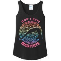 Don't-Hate Meditate Funny Yoga Meditation Lover Ladies Essential Tank