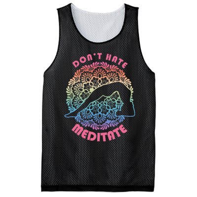 Don't-Hate Meditate Funny Yoga Meditation Lover Mesh Reversible Basketball Jersey Tank