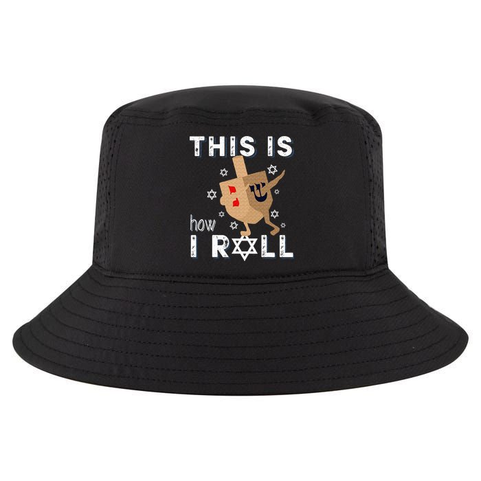 Dreidel Menorah Funny Hanukkah Gift This Is How I Roll  Cool Comfort Performance Bucket Hat