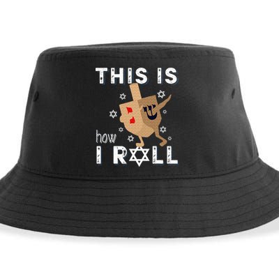 Dreidel Menorah Funny Hanukkah Gift This Is How I Roll  Sustainable Bucket Hat