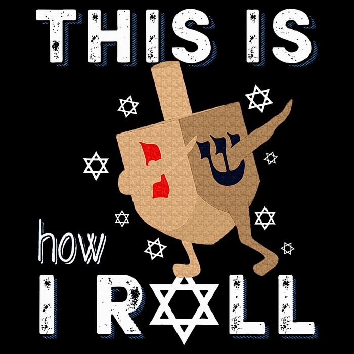 Dreidel Menorah Funny Hanukkah Gift This Is How I Roll  Flatbill Hat