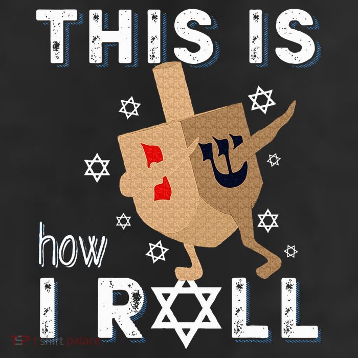 Dreidel Menorah Funny Hanukkah Gift This Is How I Roll  Golf Towel