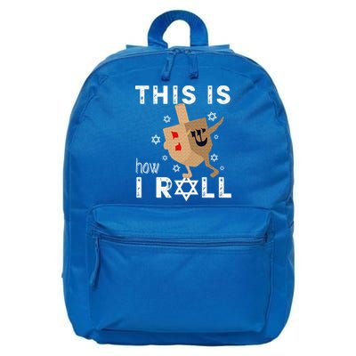 Dreidel Menorah Funny Hanukkah Gift This Is How I Roll  16 in Basic Backpack