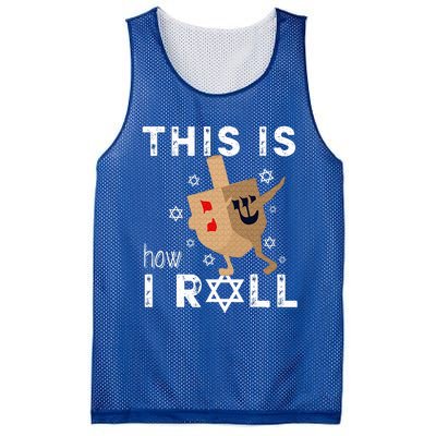 Dreidel Menorah Funny Hanukkah Gift This Is How I Roll  Mesh Reversible Basketball Jersey Tank