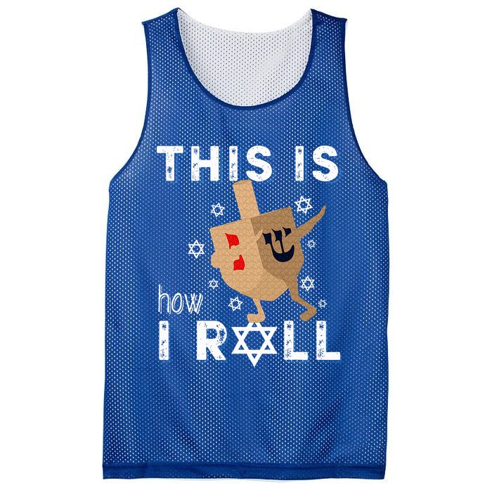 Dreidel Menorah Funny Hanukkah Gift This Is How I Roll  Mesh Reversible Basketball Jersey Tank