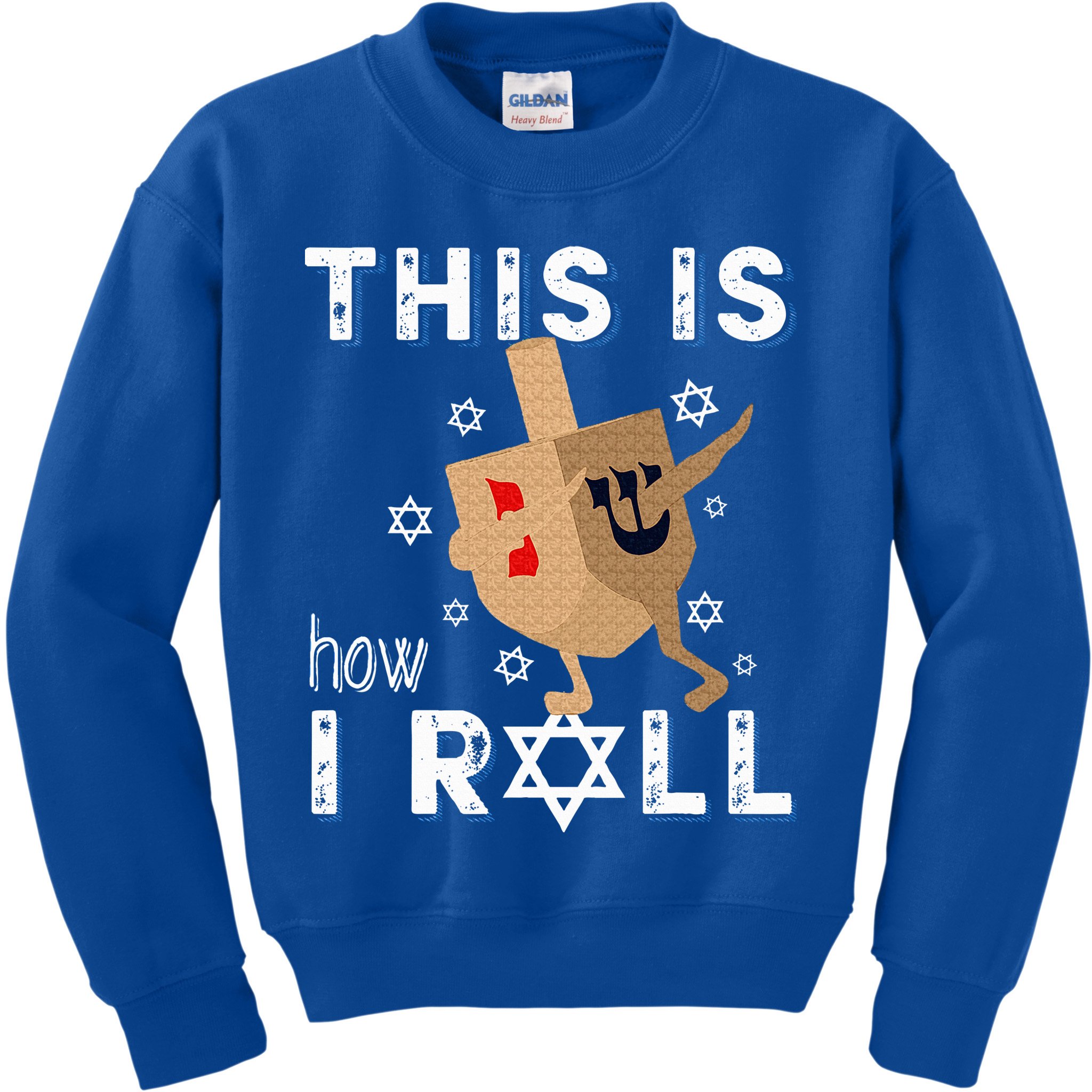 Dreidel Menorah Funny Hanukkah Gift This Is How I Roll  Kids Sweatshirt