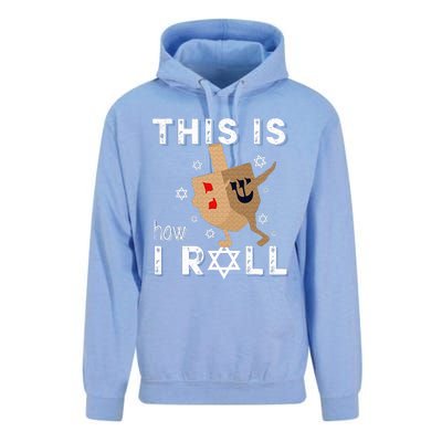 Dreidel Menorah Funny Hanukkah Gift This Is How I Roll  Unisex Surf Hoodie