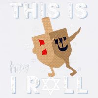 Dreidel Menorah Funny Hanukkah Gift This Is How I Roll  Garment-Dyed Sweatshirt