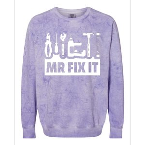 Dad Mr Fix It Funny Fathers Day For Father Of A Son Daddy Colorblast Crewneck Sweatshirt