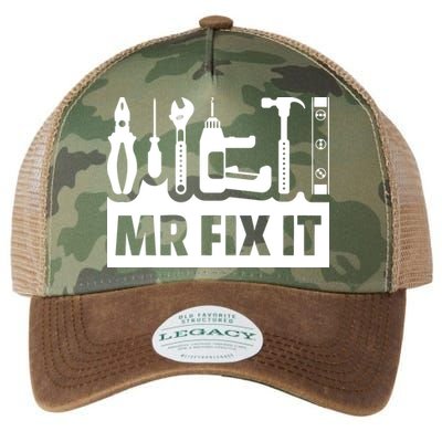 Dad Mr Fix It Funny Fathers Day For Father Of A Son Daddy Legacy Tie Dye Trucker Hat