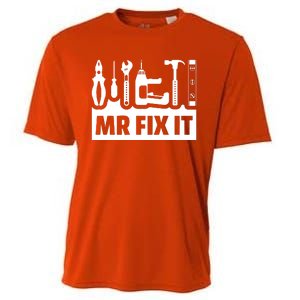 Dad Mr Fix It Funny Fathers Day For Father Of A Son Daddy Cooling Performance Crew T-Shirt