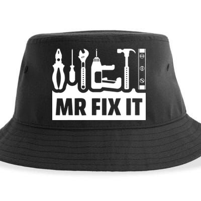 Dad Mr Fix It Funny Fathers Day For Father Of A Son Daddy Sustainable Bucket Hat