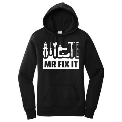 Dad Mr Fix It Funny Fathers Day For Father Of A Son Daddy Women's Pullover Hoodie