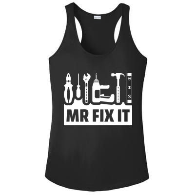 Dad Mr Fix It Funny Fathers Day For Father Of A Son Daddy Ladies PosiCharge Competitor Racerback Tank