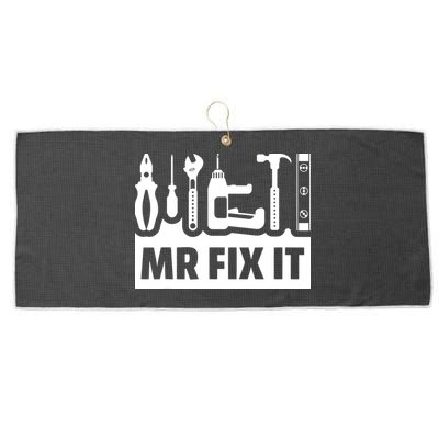 Dad Mr Fix It Funny Fathers Day For Father Of A Son Daddy Large Microfiber Waffle Golf Towel