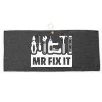 Dad Mr Fix It Funny Fathers Day For Father Of A Son Daddy Large Microfiber Waffle Golf Towel
