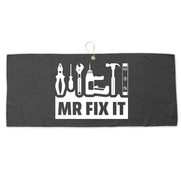 Dad Mr Fix It Funny Fathers Day For Father Of A Son Daddy Large Microfiber Waffle Golf Towel