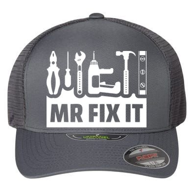 Dad Mr Fix It Funny Fathers Day For Father Of A Son Daddy Flexfit Unipanel Trucker Cap