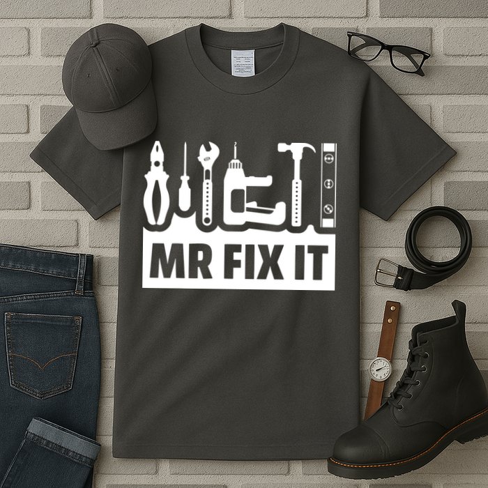 Dad Mr Fix It Funny Fathers Day For Father Of A Son Daddy Tall T-Shirt