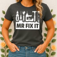 Dad Mr Fix It Funny Fathers Day For Father Of A Son Daddy Womens T-Shirt