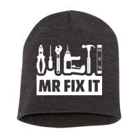 Dad Mr Fix It Funny Fathers Day For Father Of A Son Daddy Short Acrylic Beanie