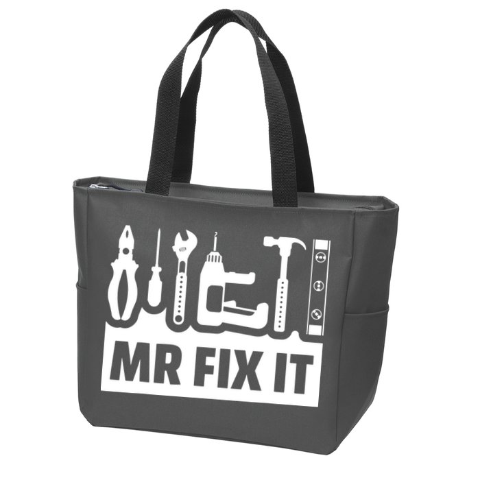 Dad Mr Fix It Funny Fathers Day For Father Of A Son Daddy Zip Tote Bag
