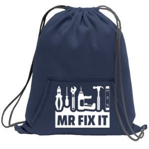 Dad Mr Fix It Funny Fathers Day For Father Of A Son Daddy Sweatshirt Cinch Pack Bag