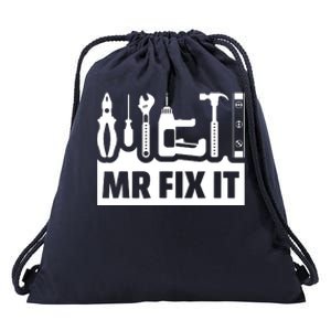 Dad Mr Fix It Funny Fathers Day For Father Of A Son Daddy Drawstring Bag