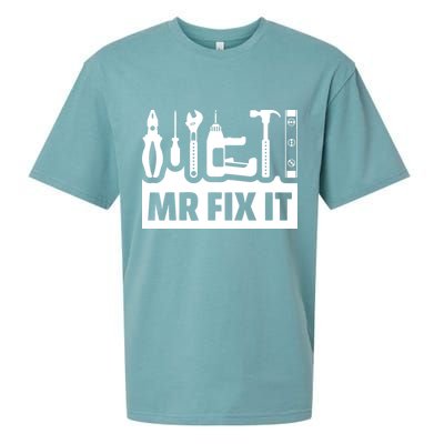 Dad Mr Fix It Funny Fathers Day For Father Of A Son Daddy Sueded Cloud Jersey T-Shirt