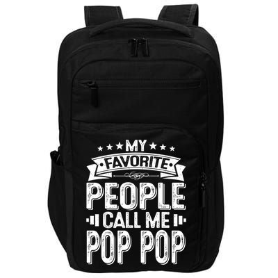 Distressed My Favorite People Call Me Pop Pop Retro Impact Tech Backpack