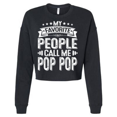 Distressed My Favorite People Call Me Pop Pop Retro Cropped Pullover Crew