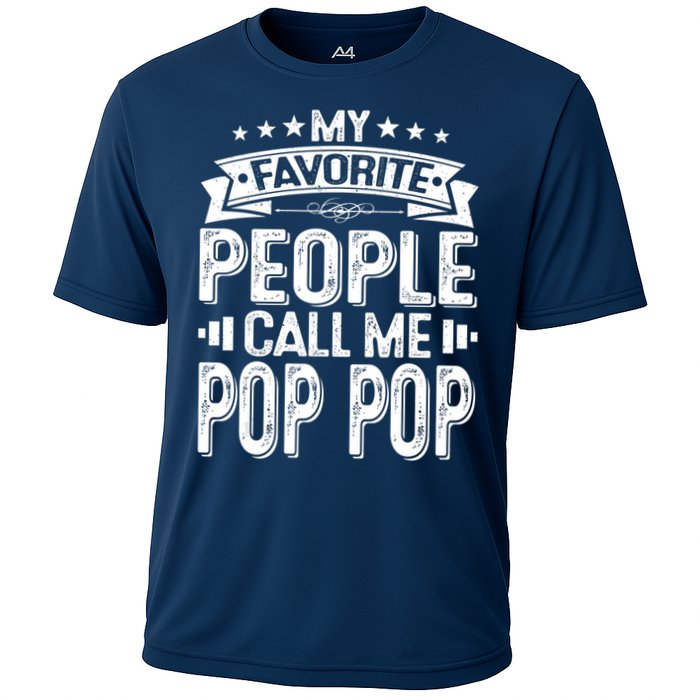 Distressed My Favorite People Call Me Pop Pop Retro Cooling Performance Crew T-Shirt