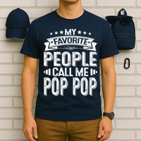Distressed My Favorite People Call Me Pop Pop Retro T-Shirt