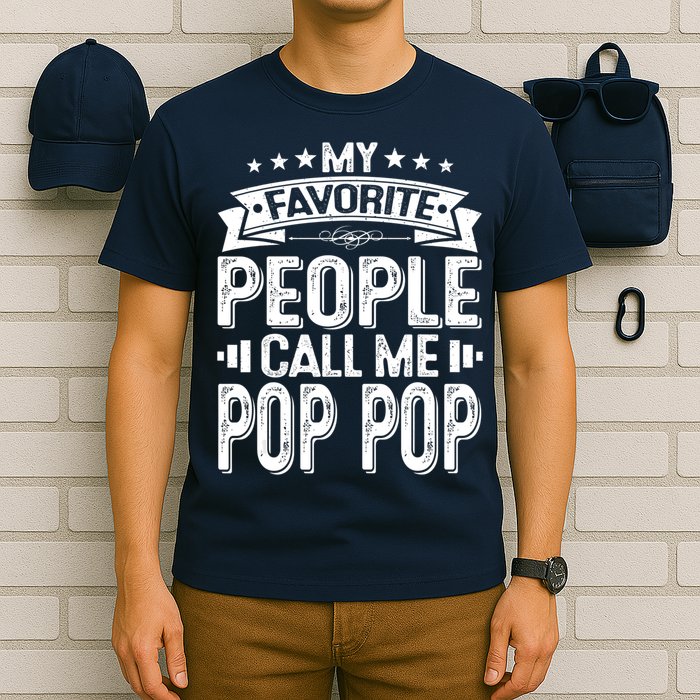 Distressed My Favorite People Call Me Pop Pop Retro T-Shirt