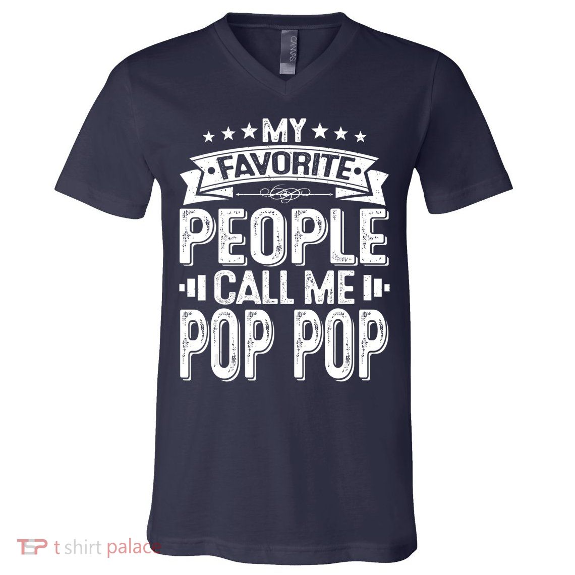 Distressed My Favorite People Call Me Pop Pop Retro V-Neck T-Shirt