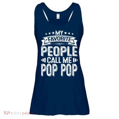 Distressed My Favorite People Call Me Pop Pop Retro Ladies Essential Flowy Tank