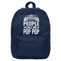Distressed My Favorite People Call Me Pop Pop Retro 16 in Basic Backpack