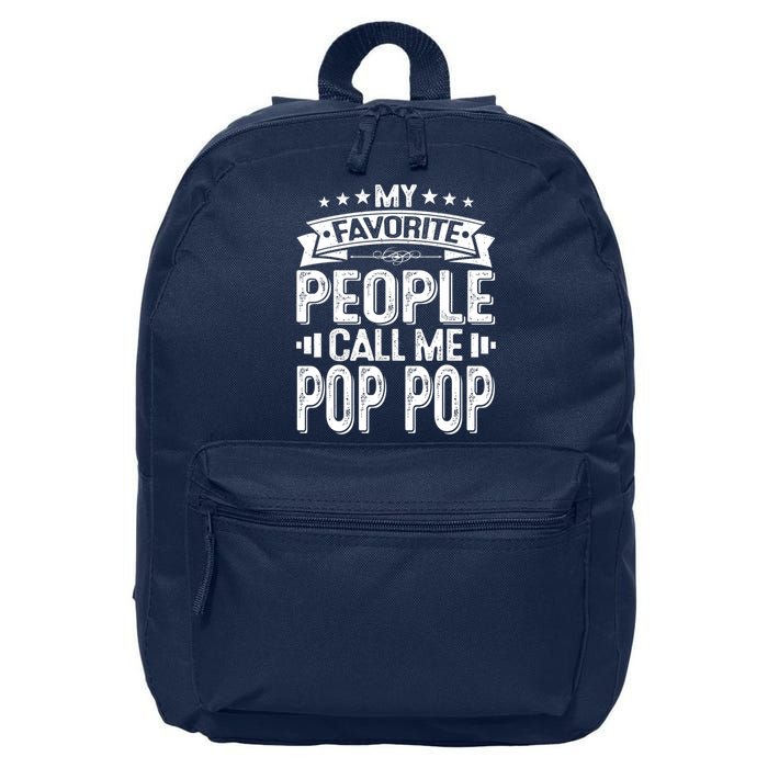 Distressed My Favorite People Call Me Pop Pop Retro 16 in Basic Backpack