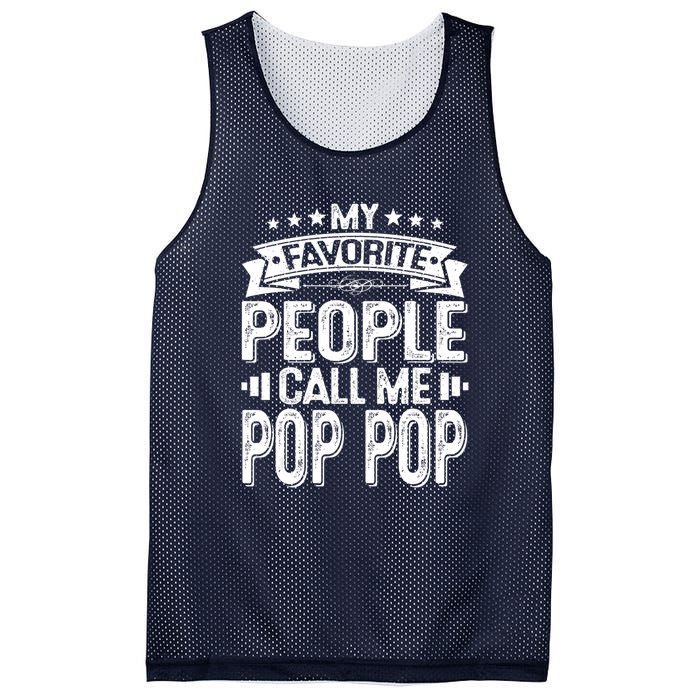 Distressed My Favorite People Call Me Pop Pop Retro Mesh Reversible Basketball Jersey Tank