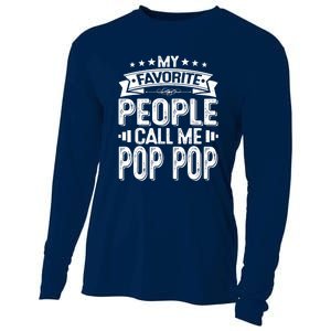 Distressed My Favorite People Call Me Pop Pop Retro Cooling Performance Long Sleeve Crew