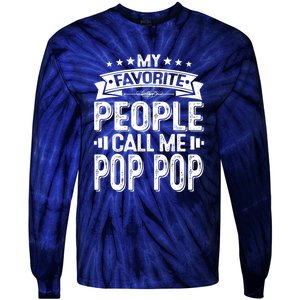 Distressed My Favorite People Call Me Pop Pop Retro Tie-Dye Long Sleeve Shirt